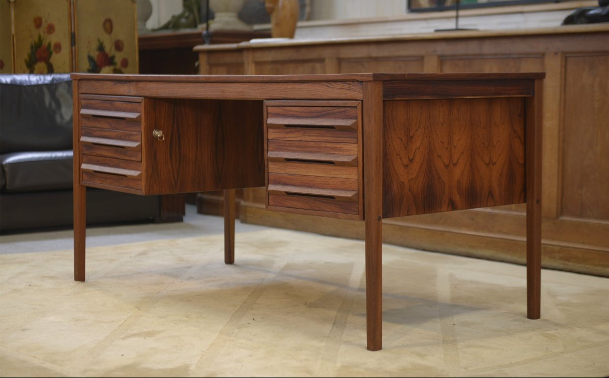 Bureau Bruksbo scandinave en palissandre attribué à Torbjorn Afdal 1960's-photo-1