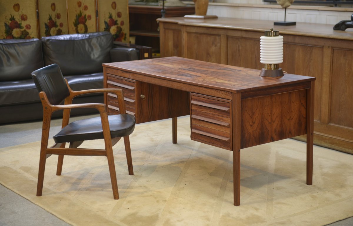 Bureau Bruksbo scandinave en palissandre attribué à Torbjorn Afdal 1960's-photo-3