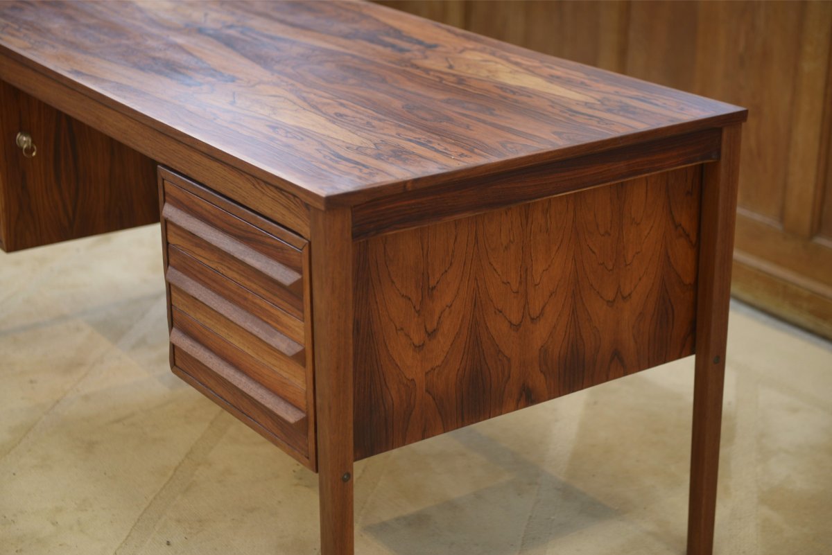 Bureau Bruksbo scandinave en palissandre attribué à Torbjorn Afdal 1960's-photo-4