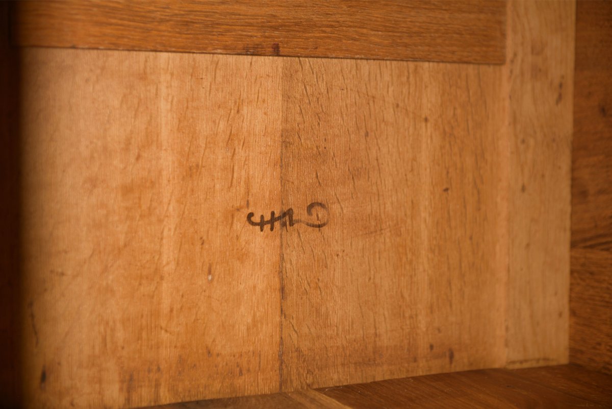 Oak And Wrought-iron Sideboard Designed By Charles Dudouyt, 1940s-photo-3