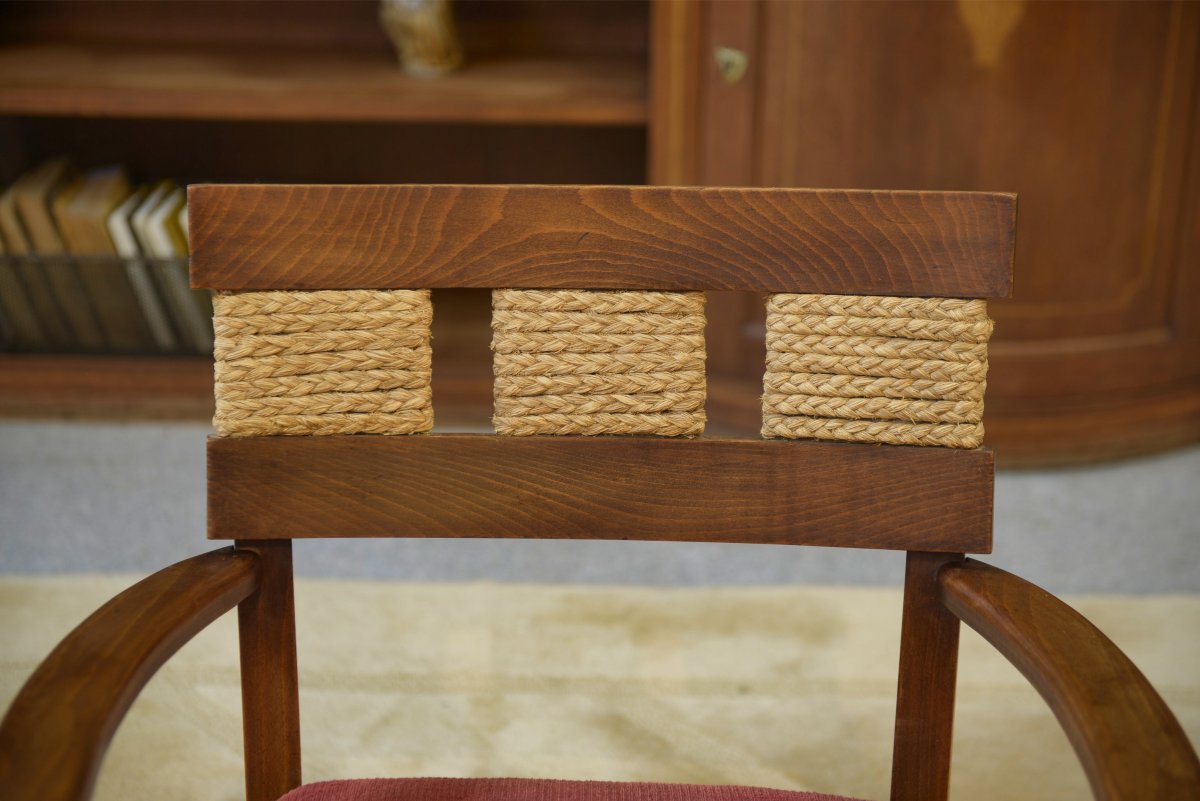 Pair Of Brutalist Armchairs Attributed To Audoux Minet, 1950s-photo-2