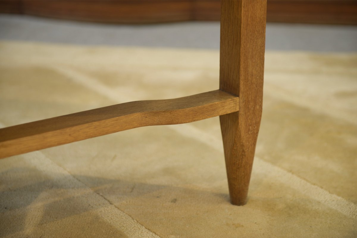 Table basse en chêne et céramique par Guillerme et Chambron pour Votre Maison 1950's-photo-4