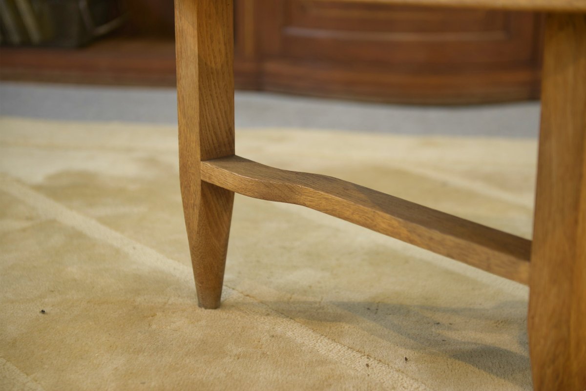 Table basse en chêne et céramique par Guillerme et Chambron pour Votre Maison 1950's-photo-4
