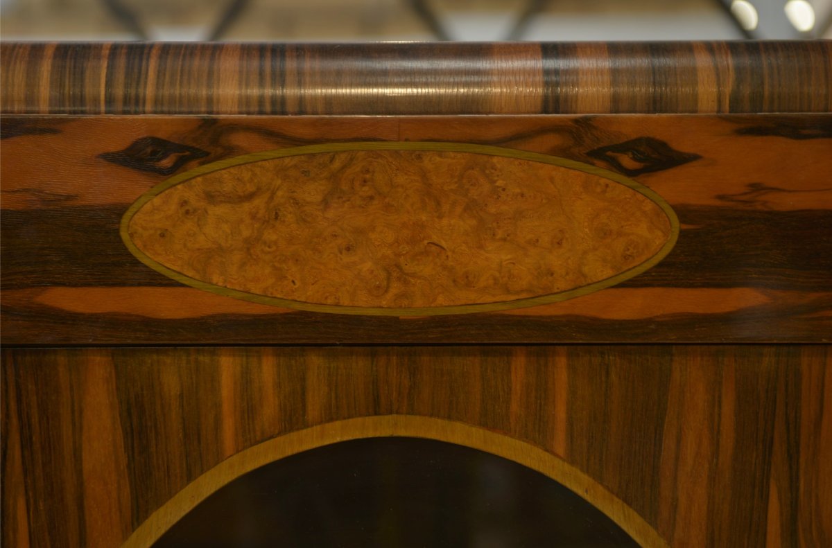 Neoclassical Art Deco Cabinet In Ebony Veneer, 1930s-photo-3