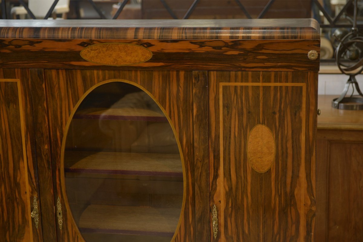 Neoclassical Art Deco Cabinet In Ebony Veneer, 1930s-photo-1