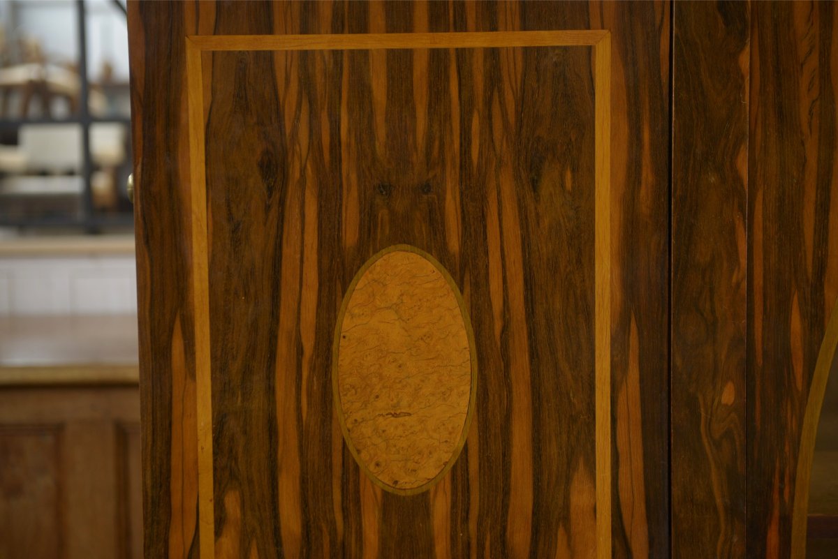 Neoclassical Art Deco Cabinet In Ebony Veneer, 1930s-photo-7