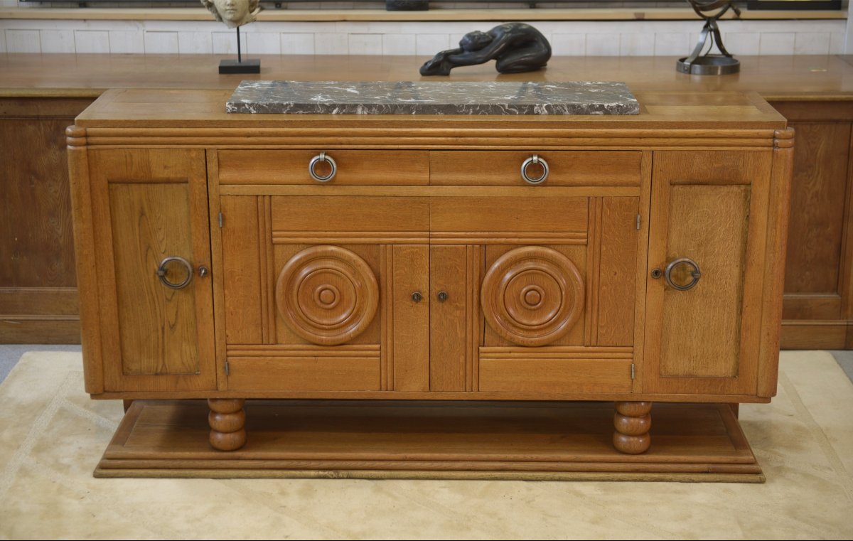 Buffet en chêne dans le goût de Charles Dudouyt 1930's-photo-3