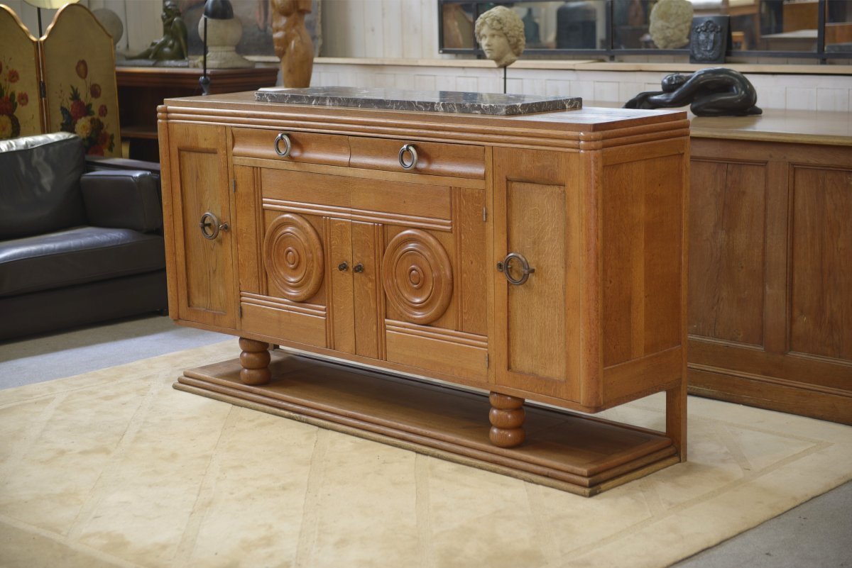 Buffet en chêne dans le goût de Charles Dudouyt 1930's