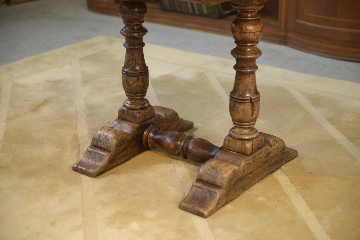 Table circulaire en chêne début 20ème-photo-6