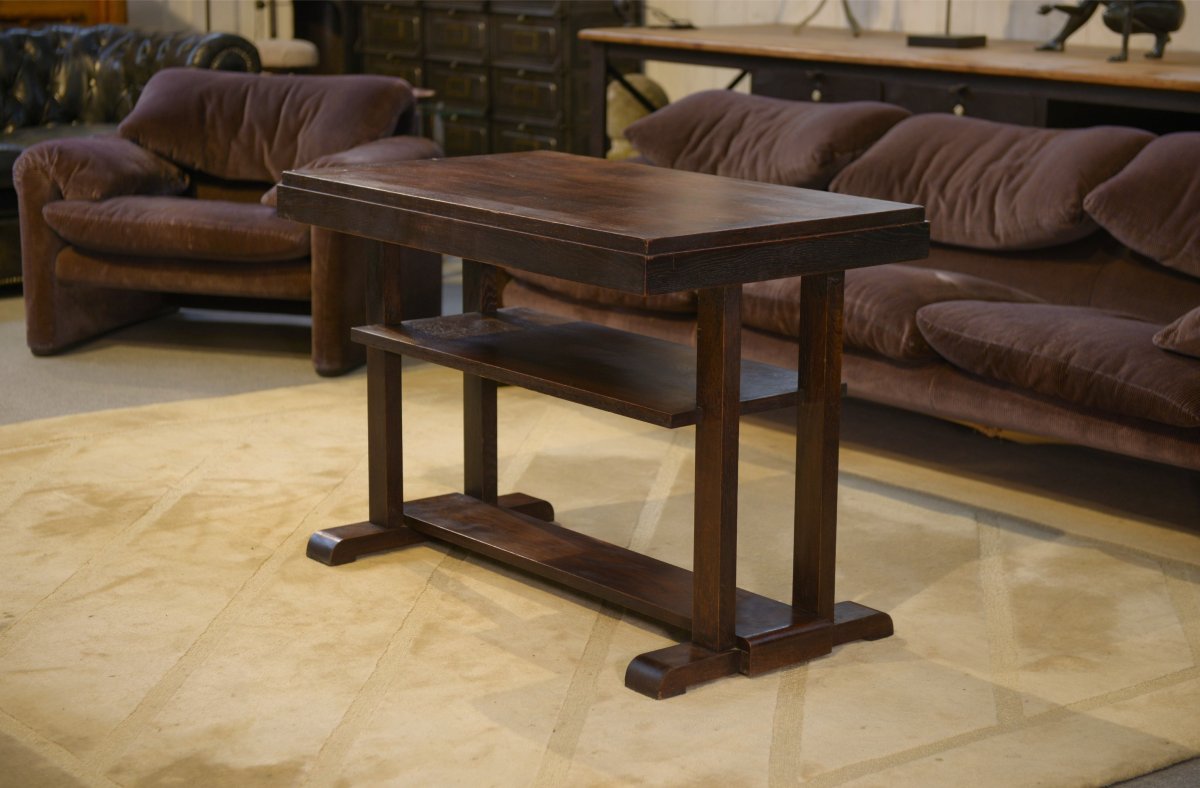 1940s Oak Console Table/side Table-photo-3