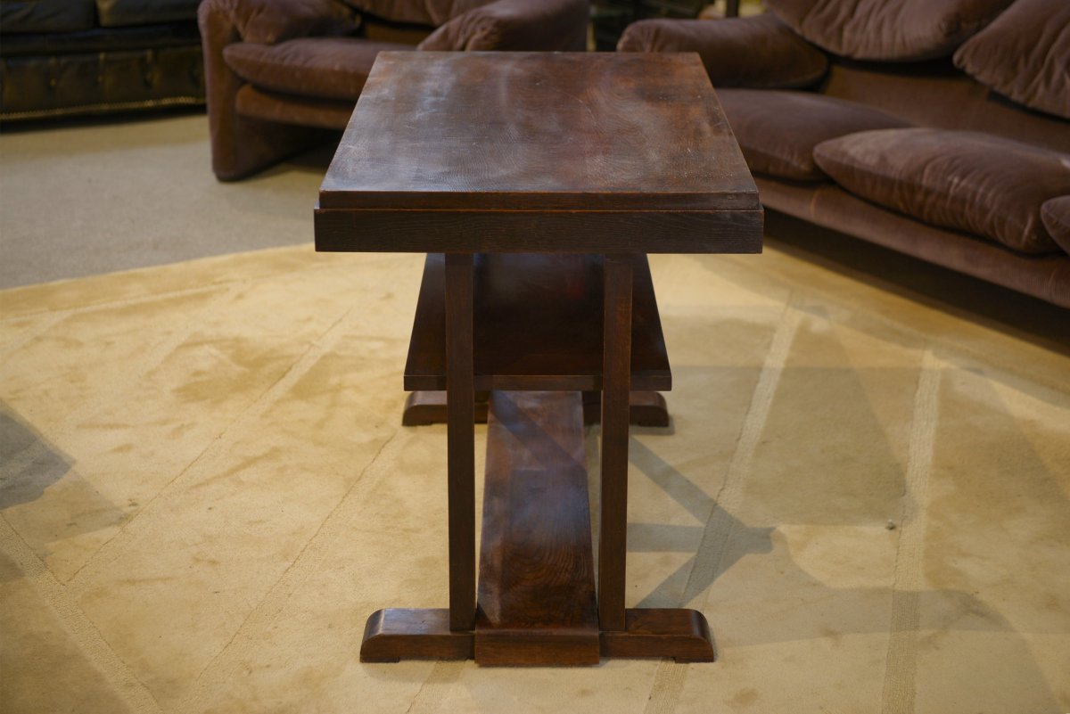 1940s Oak Console Table/side Table-photo-4