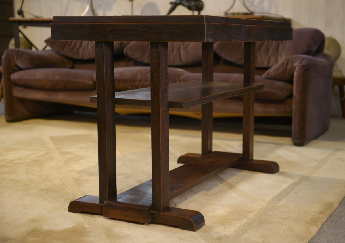 1940s Oak Console Table/side Table-photo-5