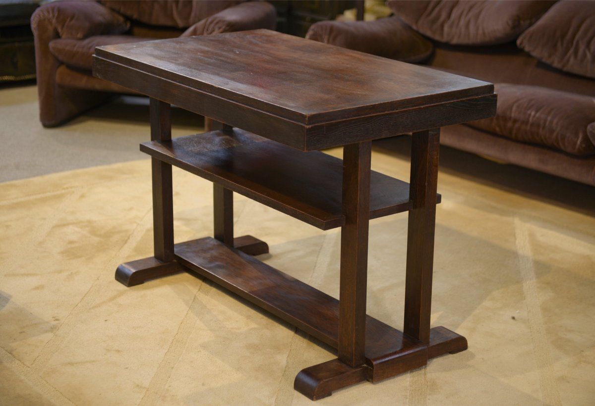 1940s Oak Console Table/side Table-photo-6
