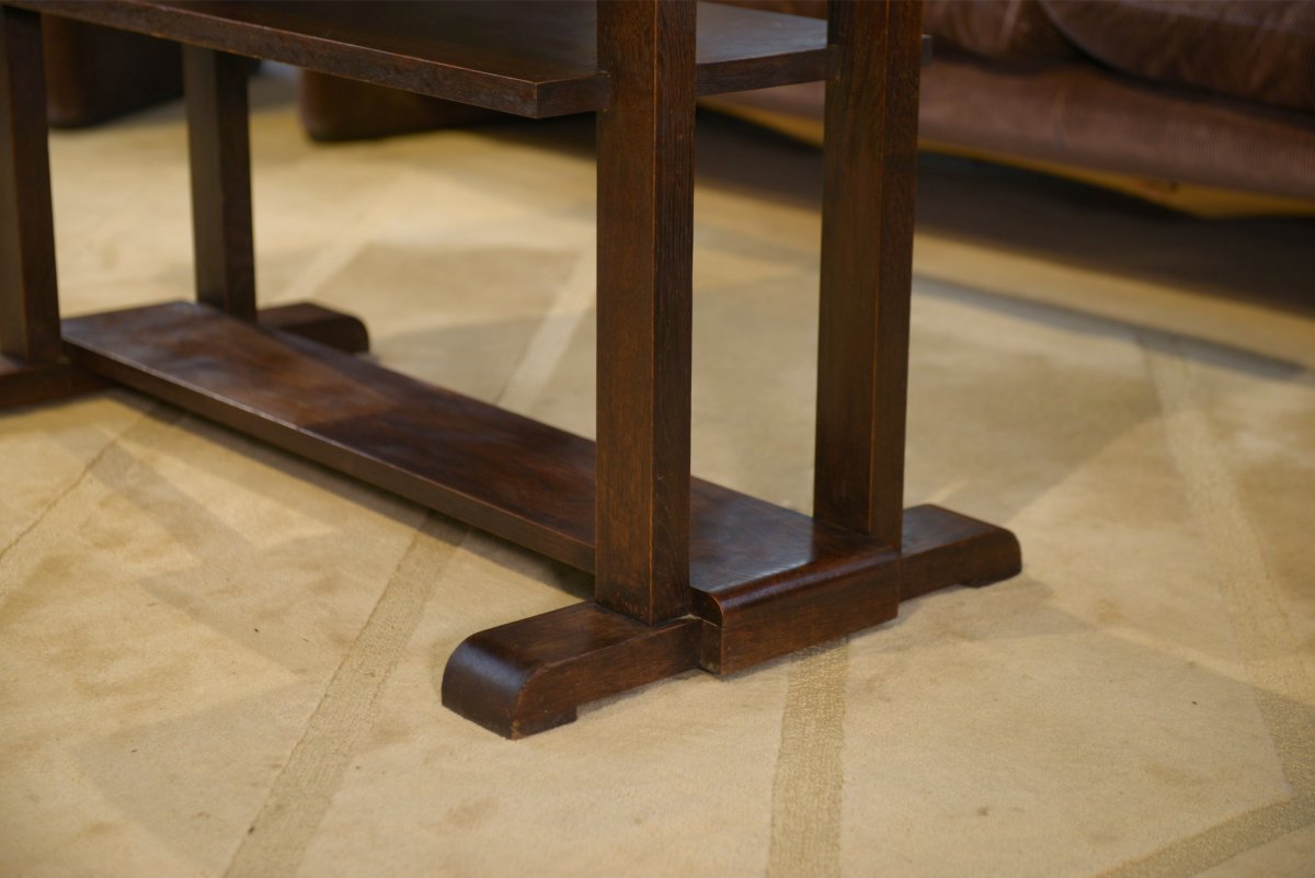 1940s Oak Console Table/side Table-photo-7