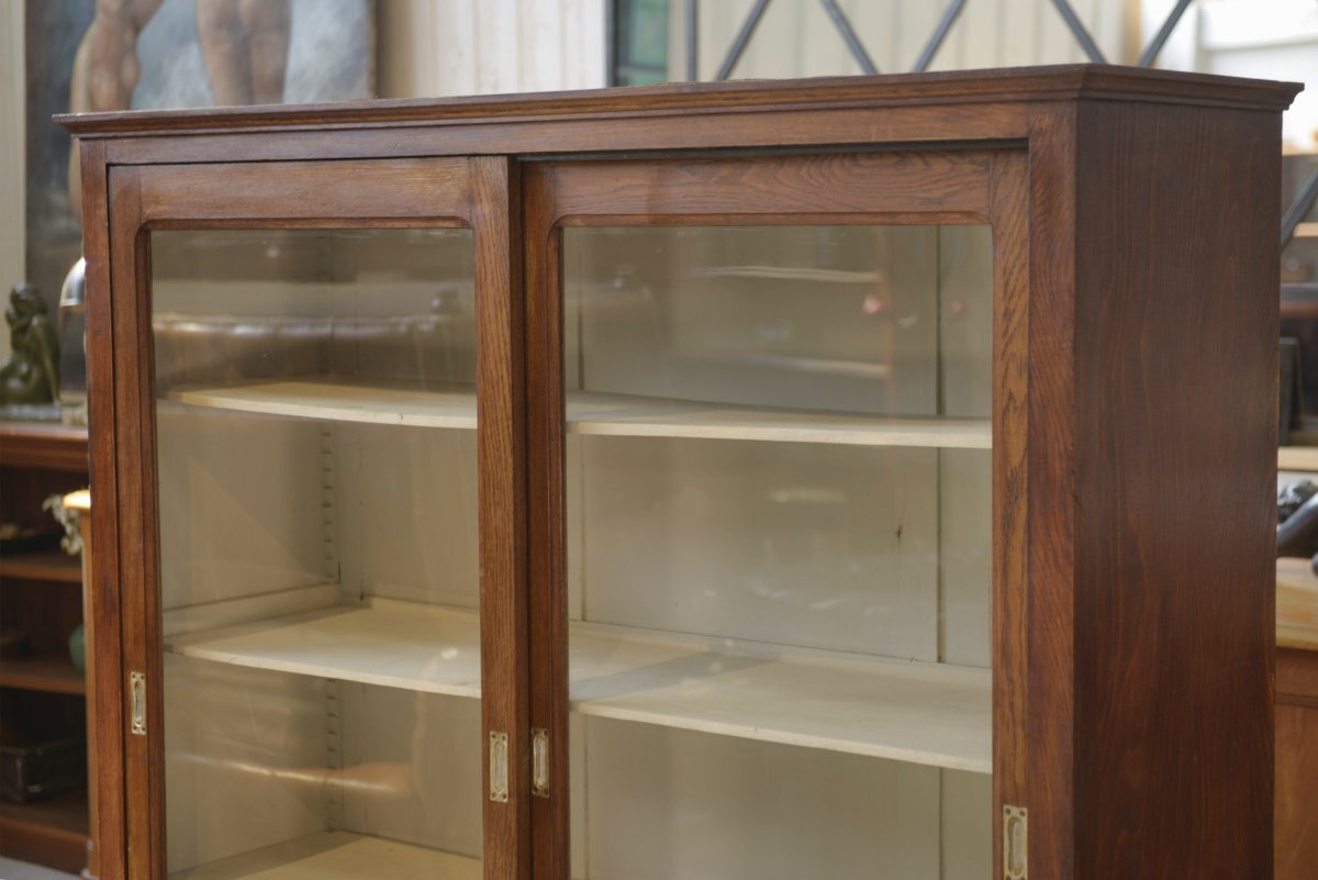 1940s Oak Display Cabinet-photo-2