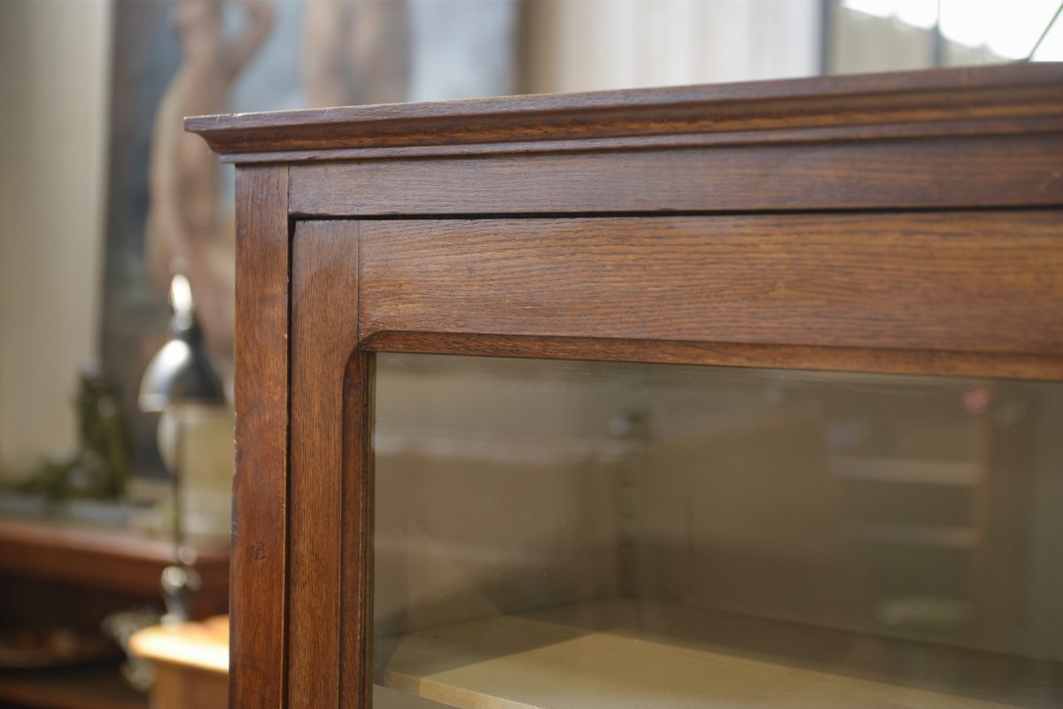 1940s Oak Display Cabinet-photo-1