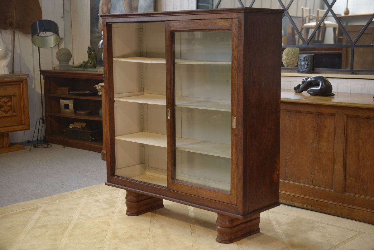 1940s Oak Display Cabinet-photo-2