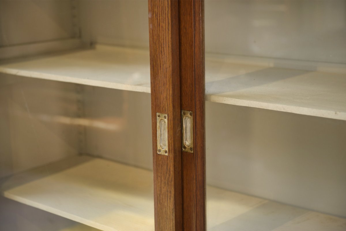 1940s Oak Display Cabinet-photo-3