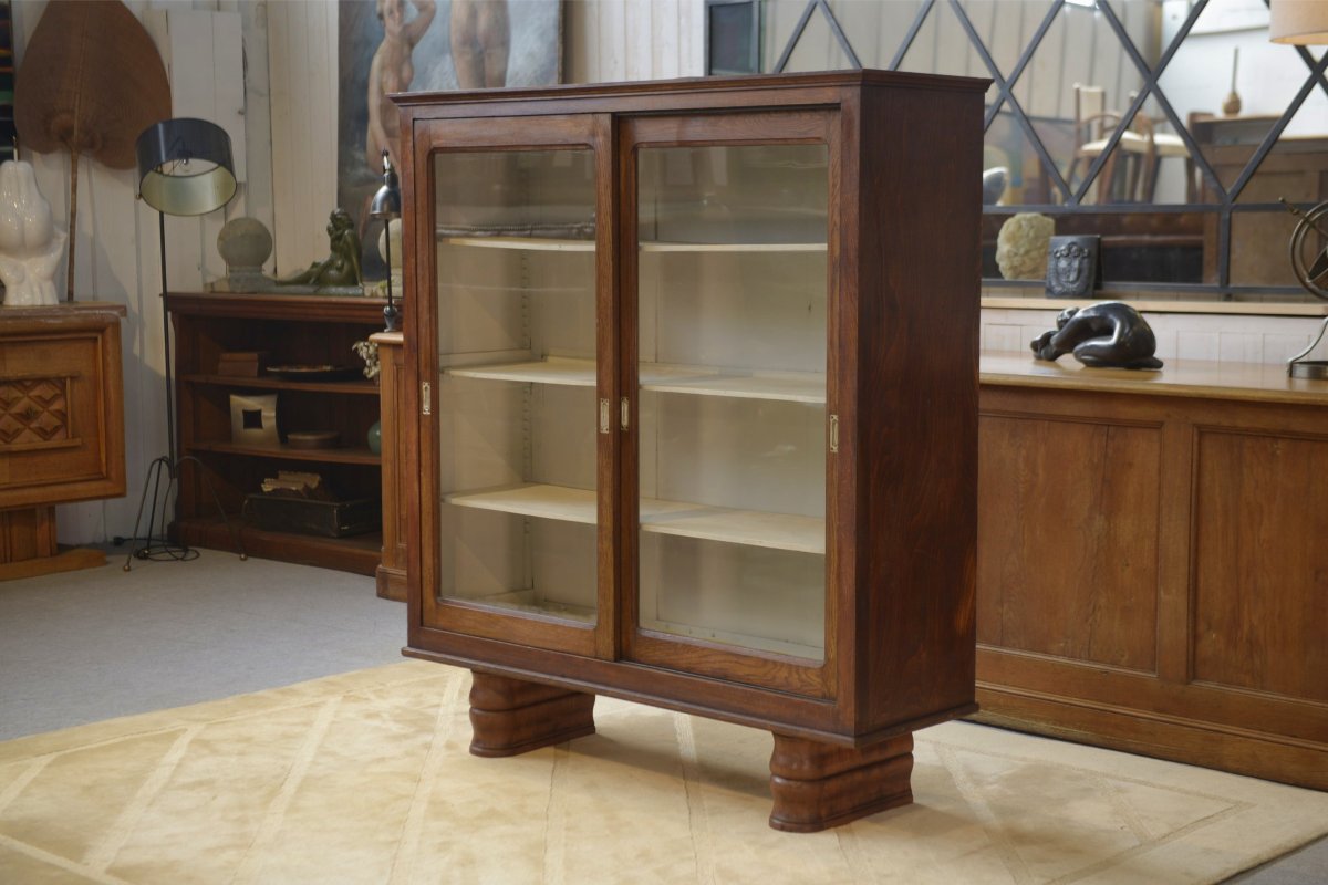 1940s Oak Display Cabinet