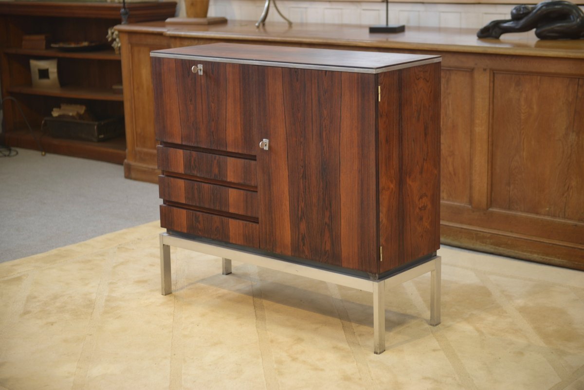 Buffet bar design en palissandre 1970's