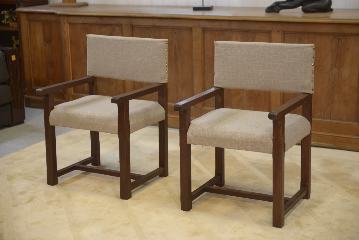 Pair Of Armchairs From The 1950s-photo-4