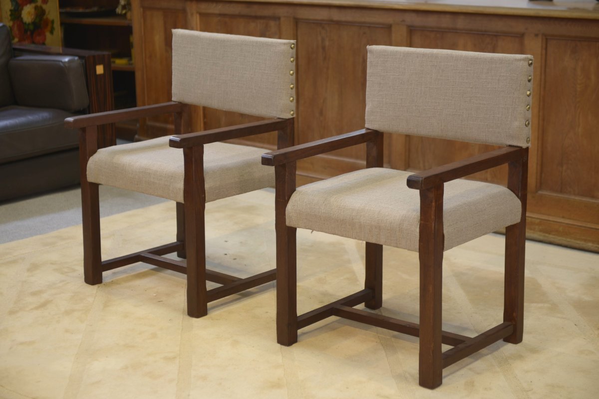 Pair Of Armchairs From The 1950s-photo-3