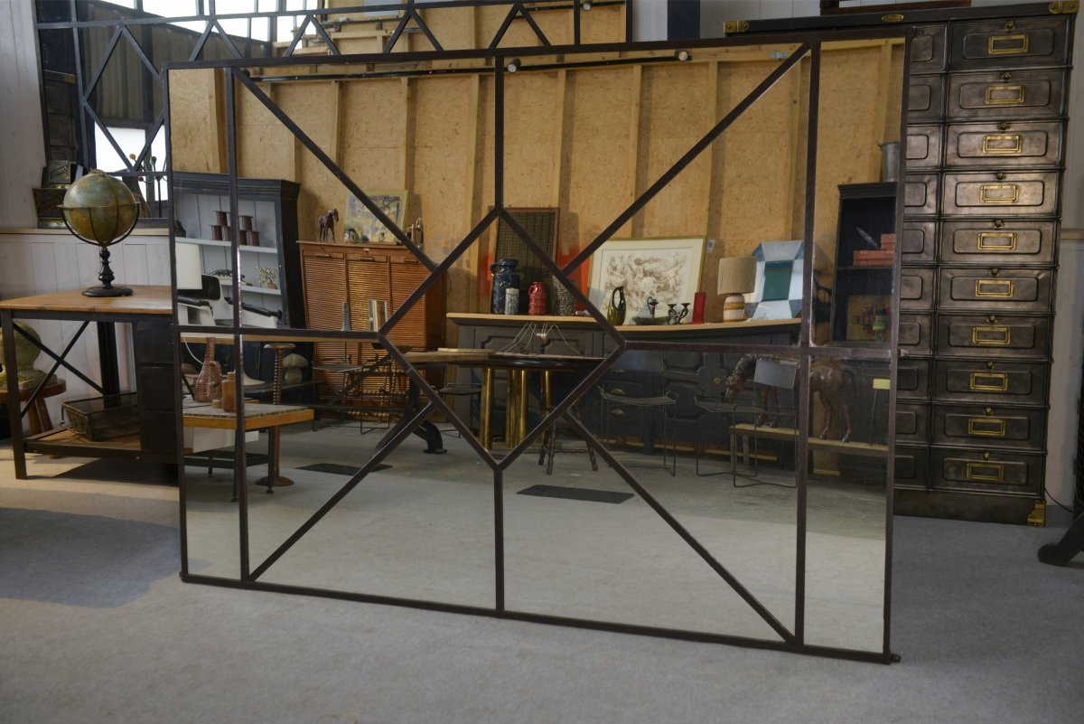 Large Industrial Mirror From The 1960s-photo-1