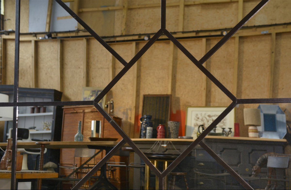 Large Industrial Mirror From The 1960s-photo-5