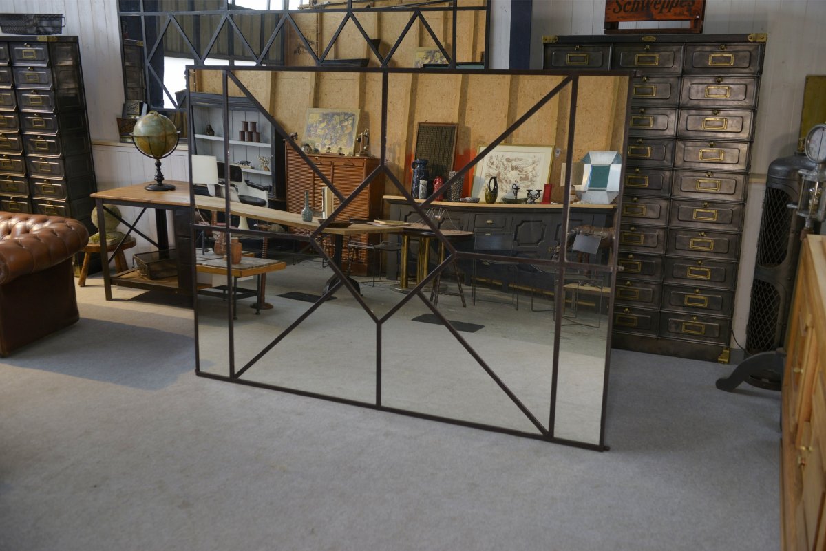 Large Industrial Mirror From The 1960s