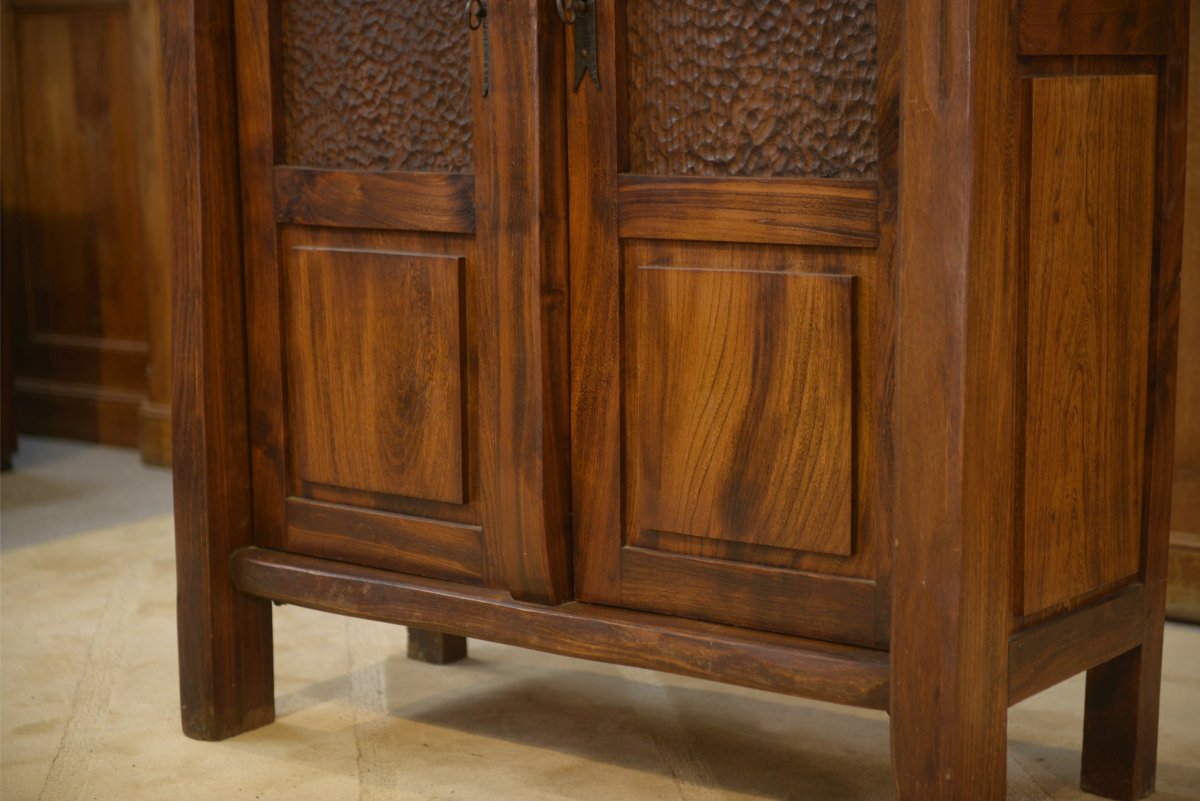 Armoire brutaliste Aranjou en orme 1960's-photo-6