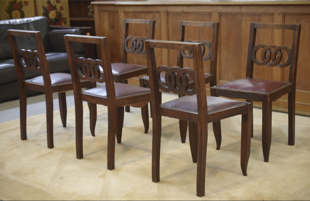 Set Of 6 Oak Chairs From The 1950s-photo-1