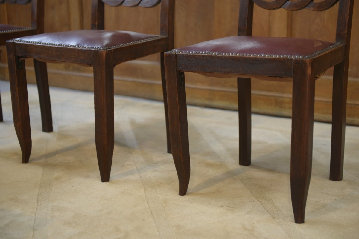 Set Of 6 Oak Chairs From The 1950s-photo-3