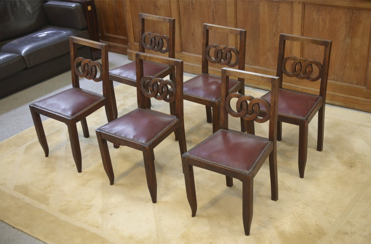 Set Of 6 Oak Chairs From The 1950s-photo-4