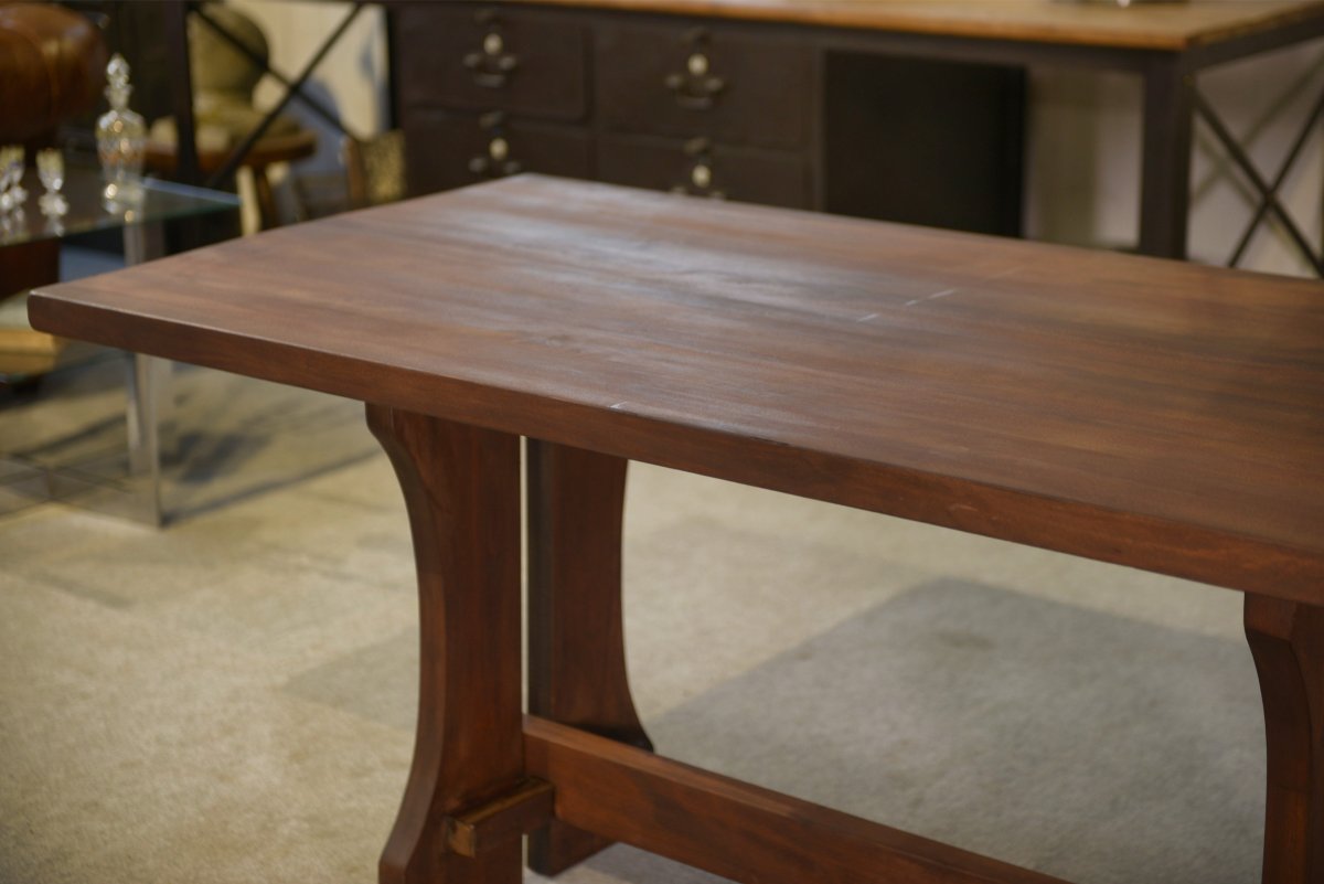 1950s Brutalist Beech Wood Table-photo-3