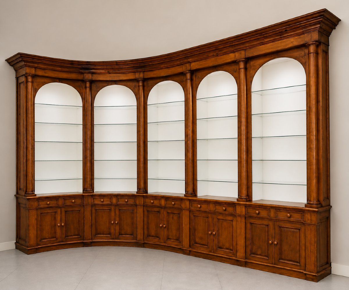 A Monumental Pair Of Apothecary Bookcases Made Of Oak, Mid-19th Century-photo-3