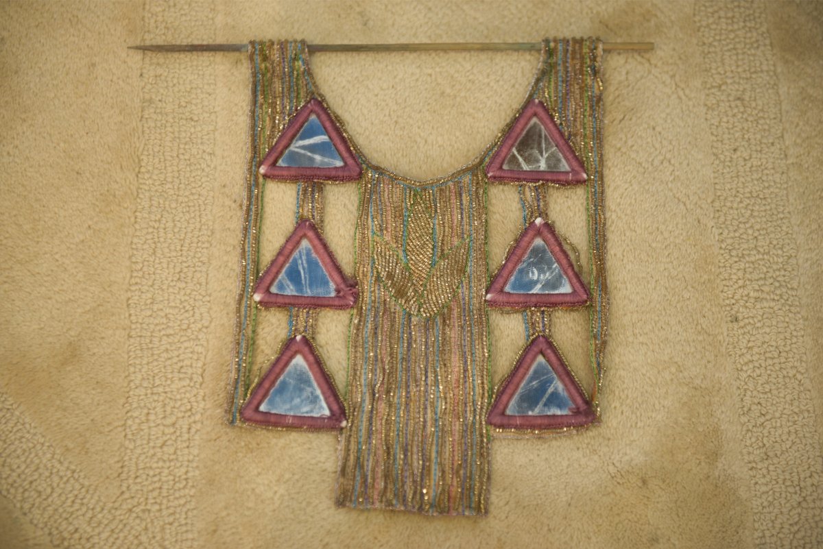 Textile Hanging Decoration With Mirrors, Attributed To The Circle Of Jean Demélier, 1970s