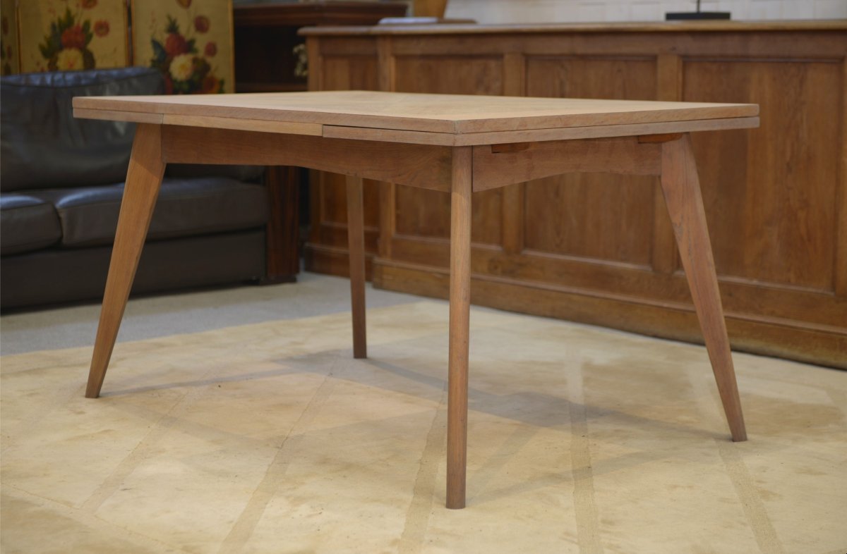Table en chêne cérusé 1960's-photo-4