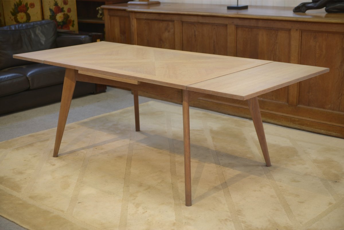 Table en chêne cérusé 1960's-photo-1