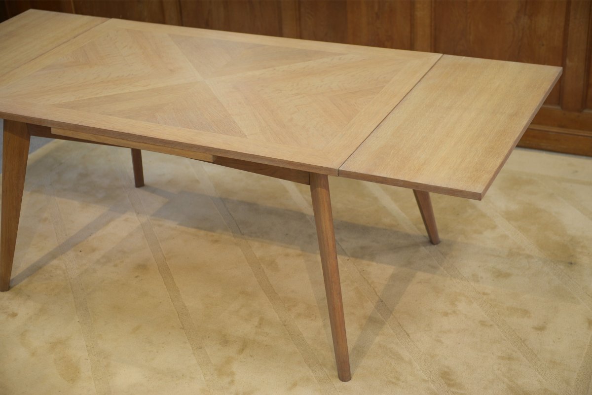 Table en chêne cérusé 1960's-photo-3