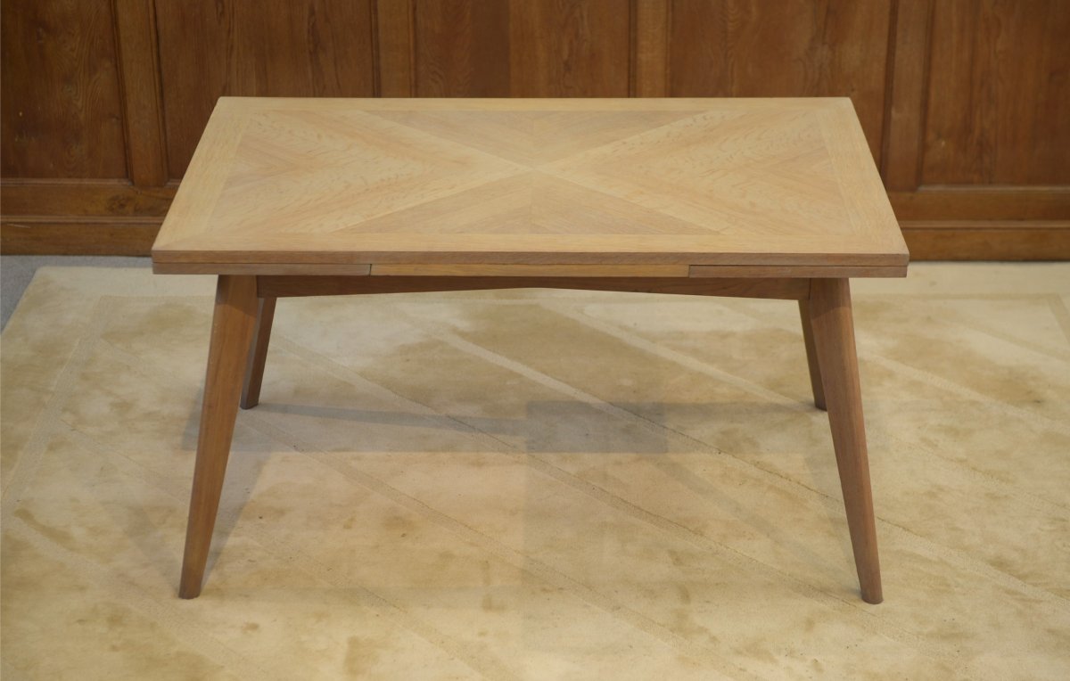 Table en chêne cérusé 1960's-photo-5