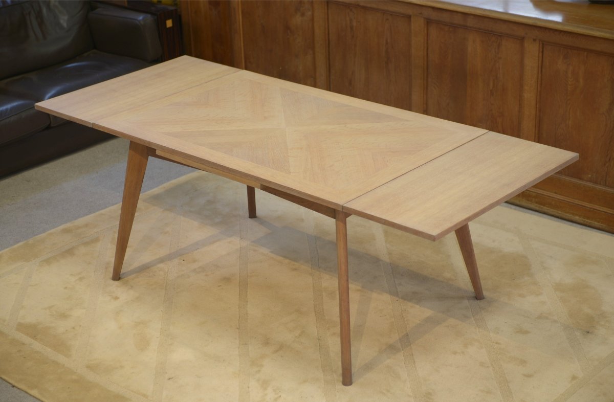 Table en chêne cérusé 1960's-photo-8