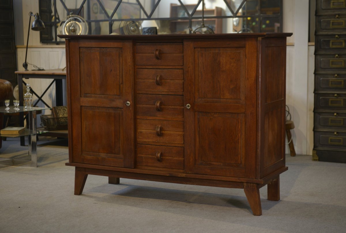 Buffet reconstruction en chêne par René Gabriel 1940's