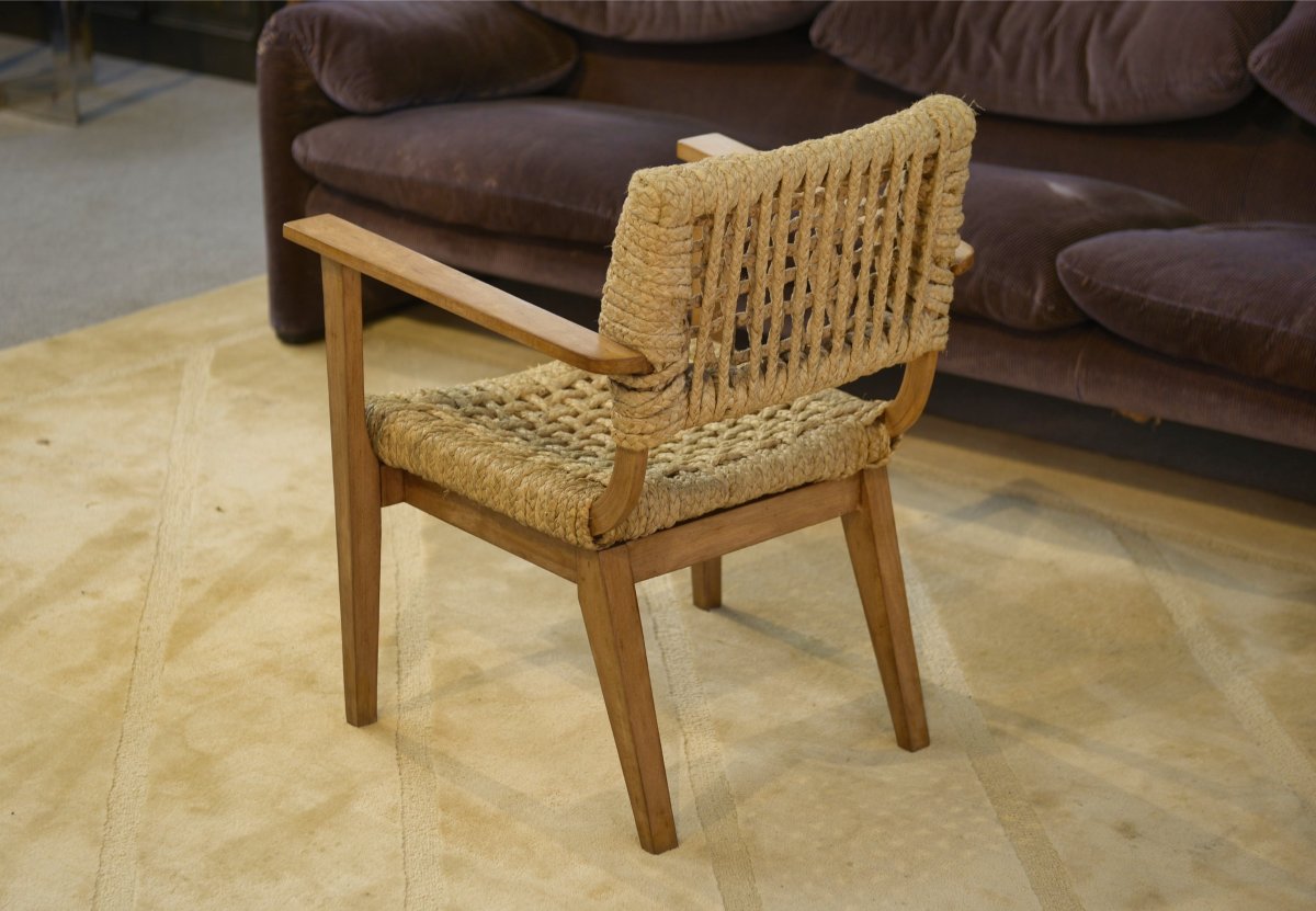 Armchair By Adrien Audoux And Frida Minet For Vibo Vesoul, 1940s-photo-2