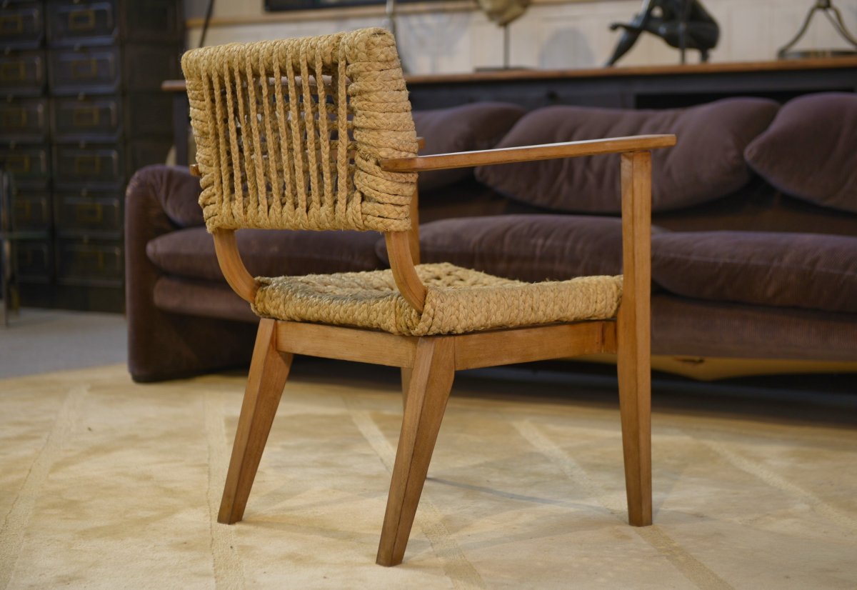 Armchair By Adrien Audoux And Frida Minet For Vibo Vesoul, 1940s-photo-3
