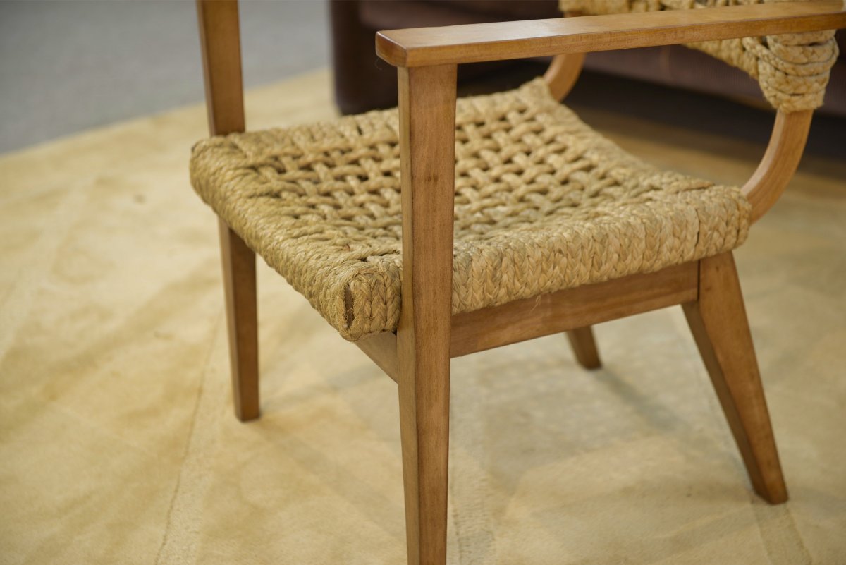 Armchair By Adrien Audoux And Frida Minet For Vibo Vesoul, 1940s-photo-4