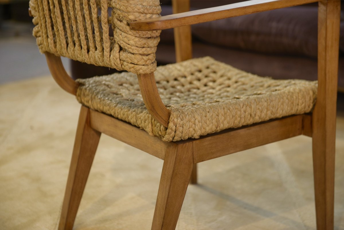 Armchair By Adrien Audoux And Frida Minet For Vibo Vesoul, 1940s-photo-5