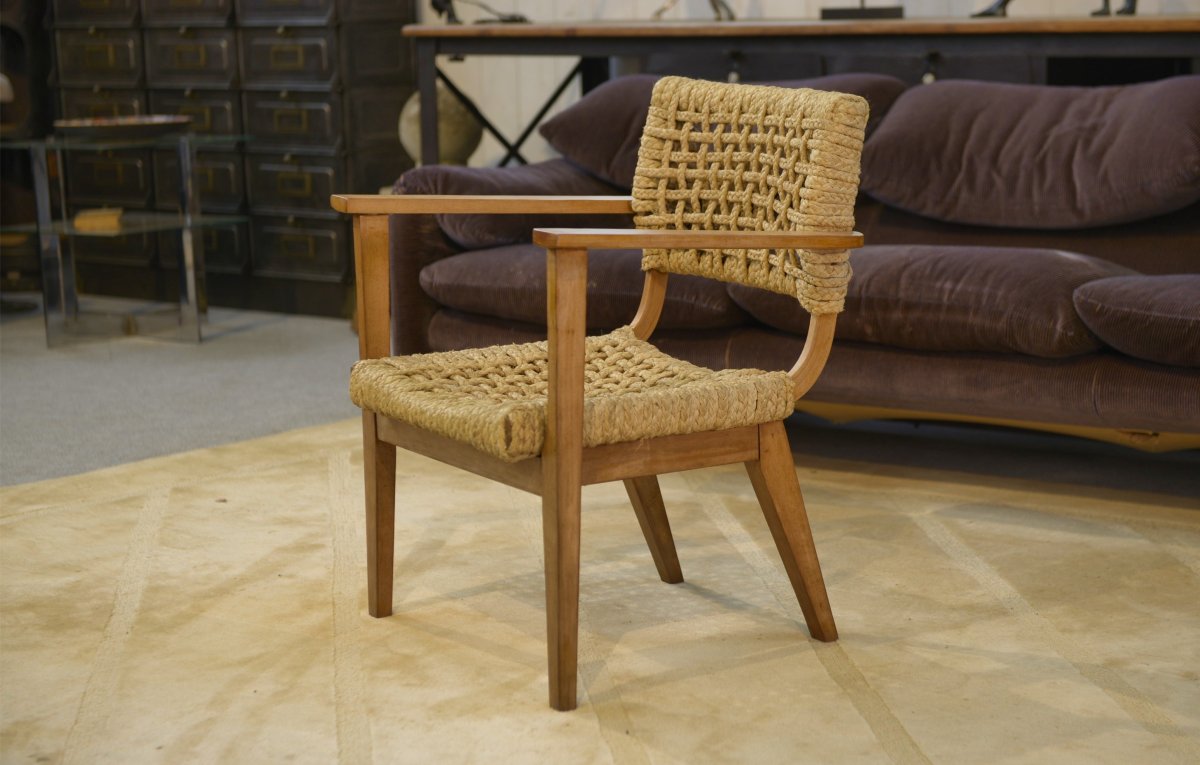 Armchair By Adrien Audoux And Frida Minet For Vibo Vesoul, 1940s