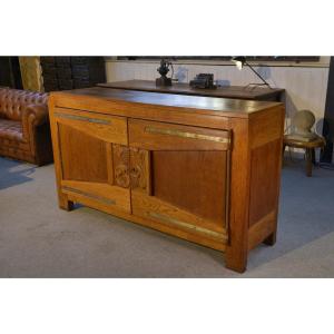Buffet en chêne massif Art déco par Henri Bonjour 1930's