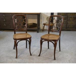 Pair Of Art Nouveau Bentwood Chairs Attributed To Koloman Moser For J&j Kohn