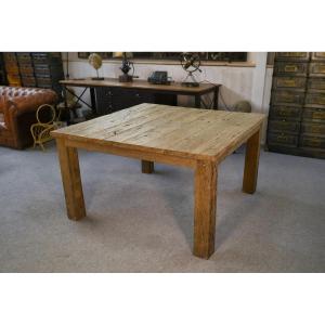 Table en chêne massif finition brossé